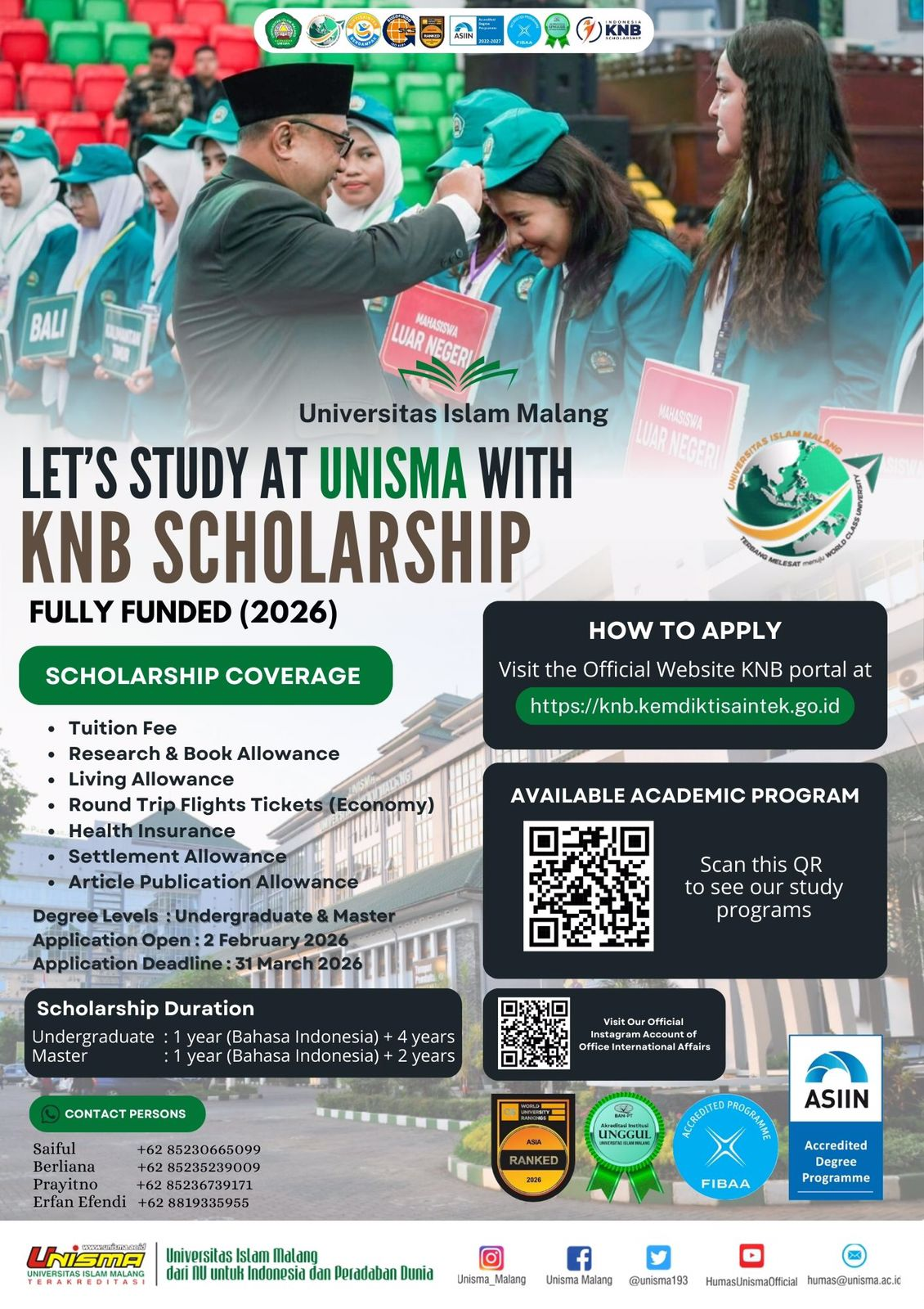Informasi KNB Scholarship Universitas Islam Malang